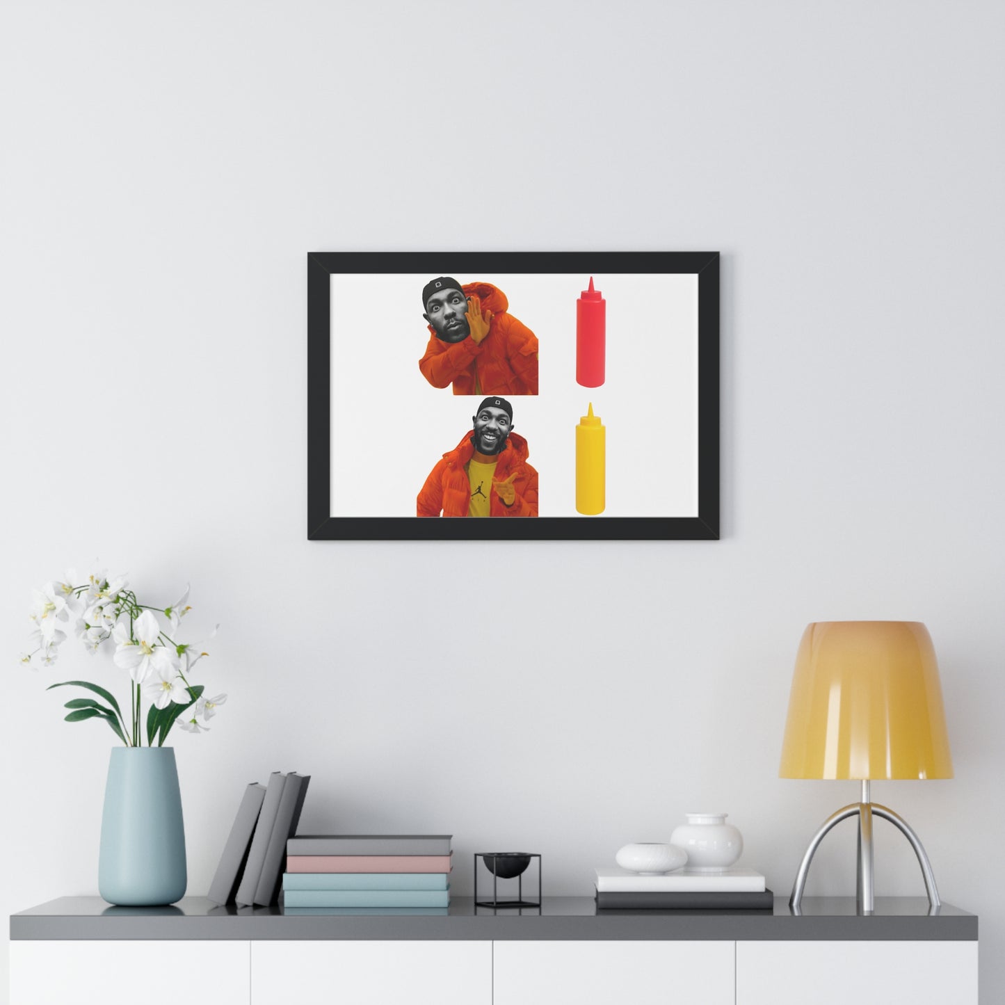 Kendrick Lamar MUSTARD Drake Meme - Framed Poster