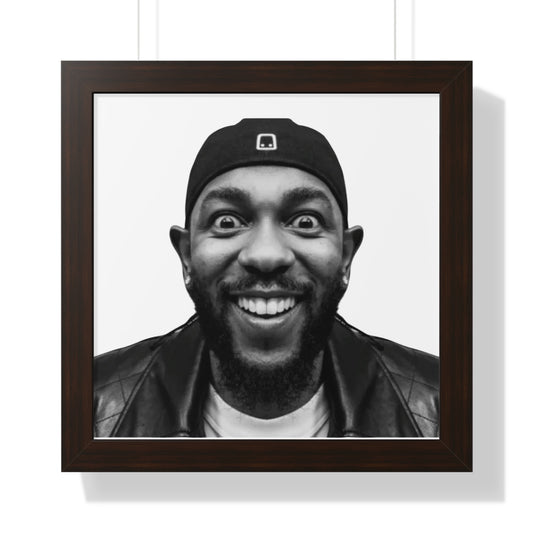 Kendrick Lamar Meme Face Mustard - Framed Poster