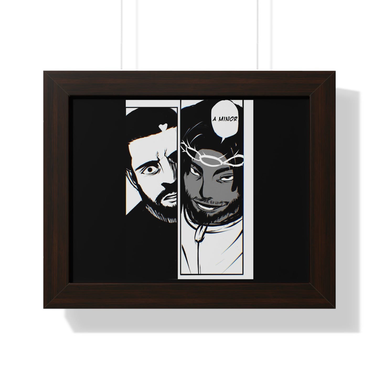 Kendrick Lamar Drake Anime Battle - Framed Comic Art Poster