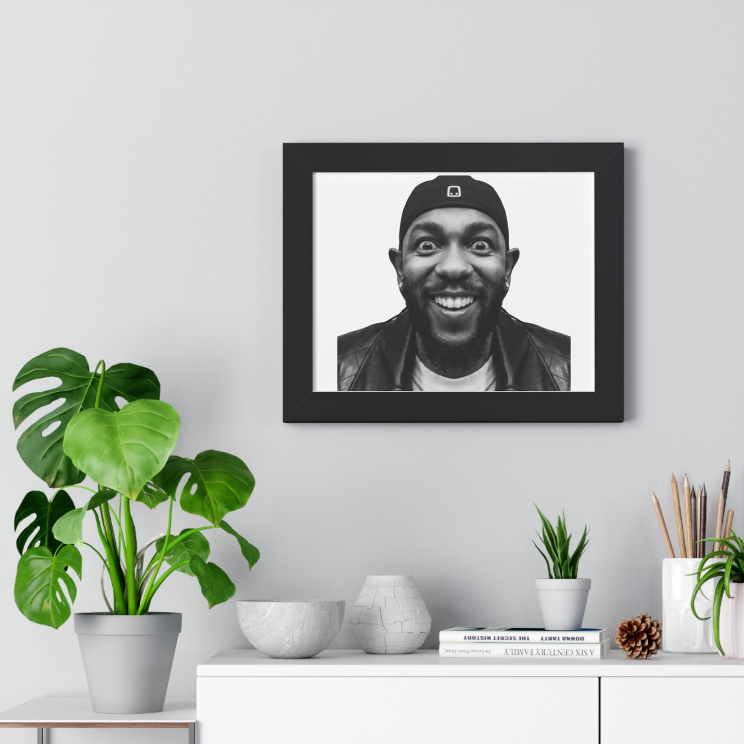 Kendrick Lamar Meme Face Mustard - Framed Poster