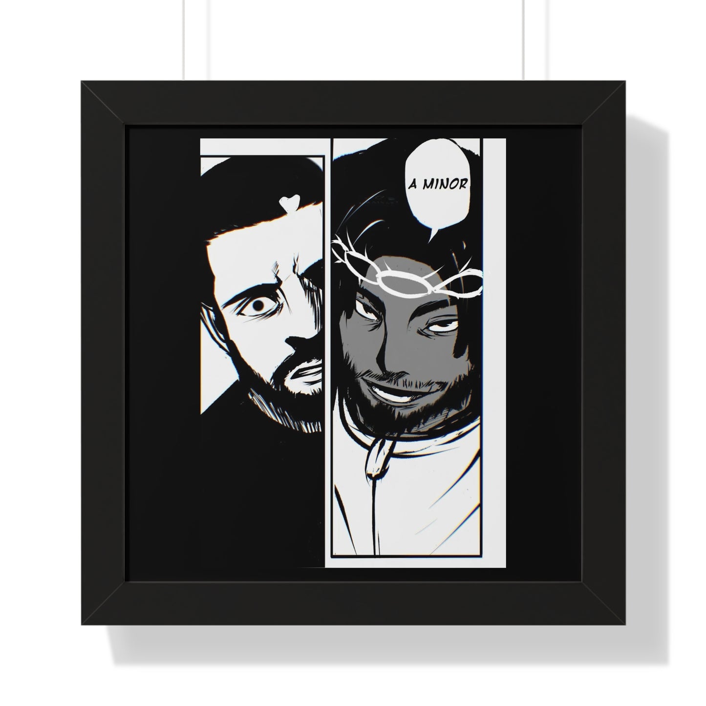 Kendrick Lamar Drake Anime Battle - Framed Comic Art Poster