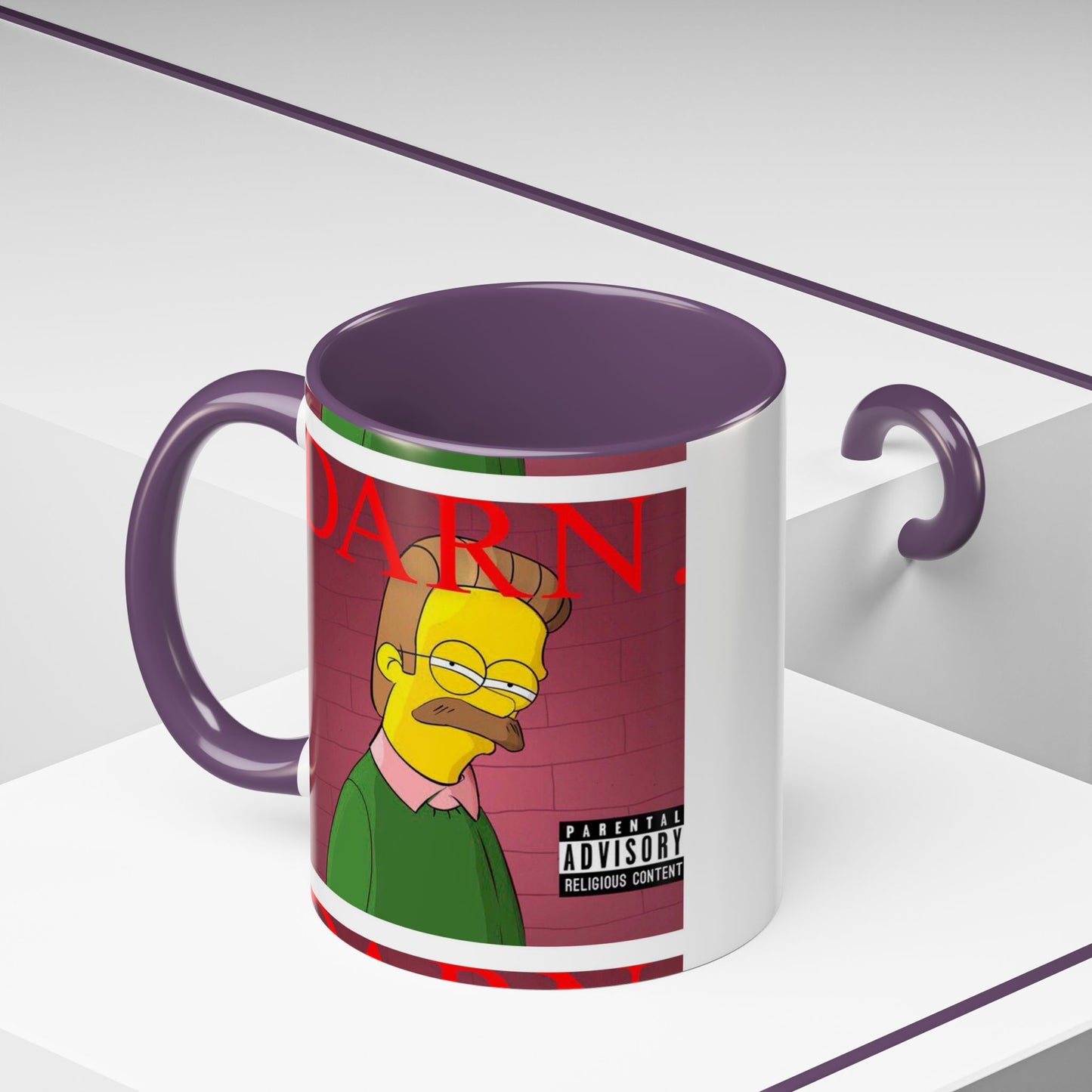 Kendrick Lamar x Simpsons "DARN" Ned Flanders Mashup Mug – Funny Hip Hop Accent Coffee Cup – 11oz & 15oz
