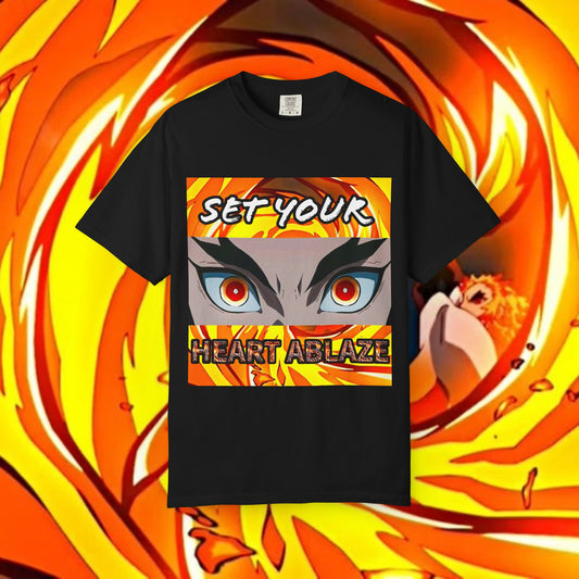 "Set Your Heart Ablaze" Rengoku Demon Slayer T-Shirt - WAS $24.99