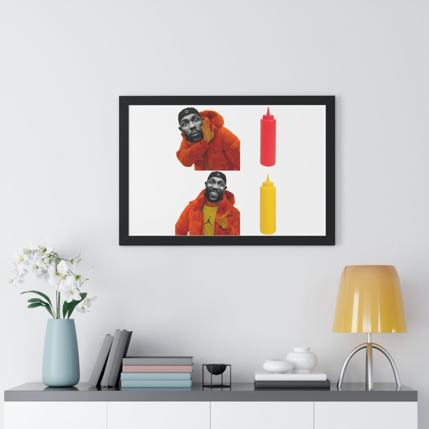 Kendrick Lamar MUSTARD Drake Meme - Framed Poster