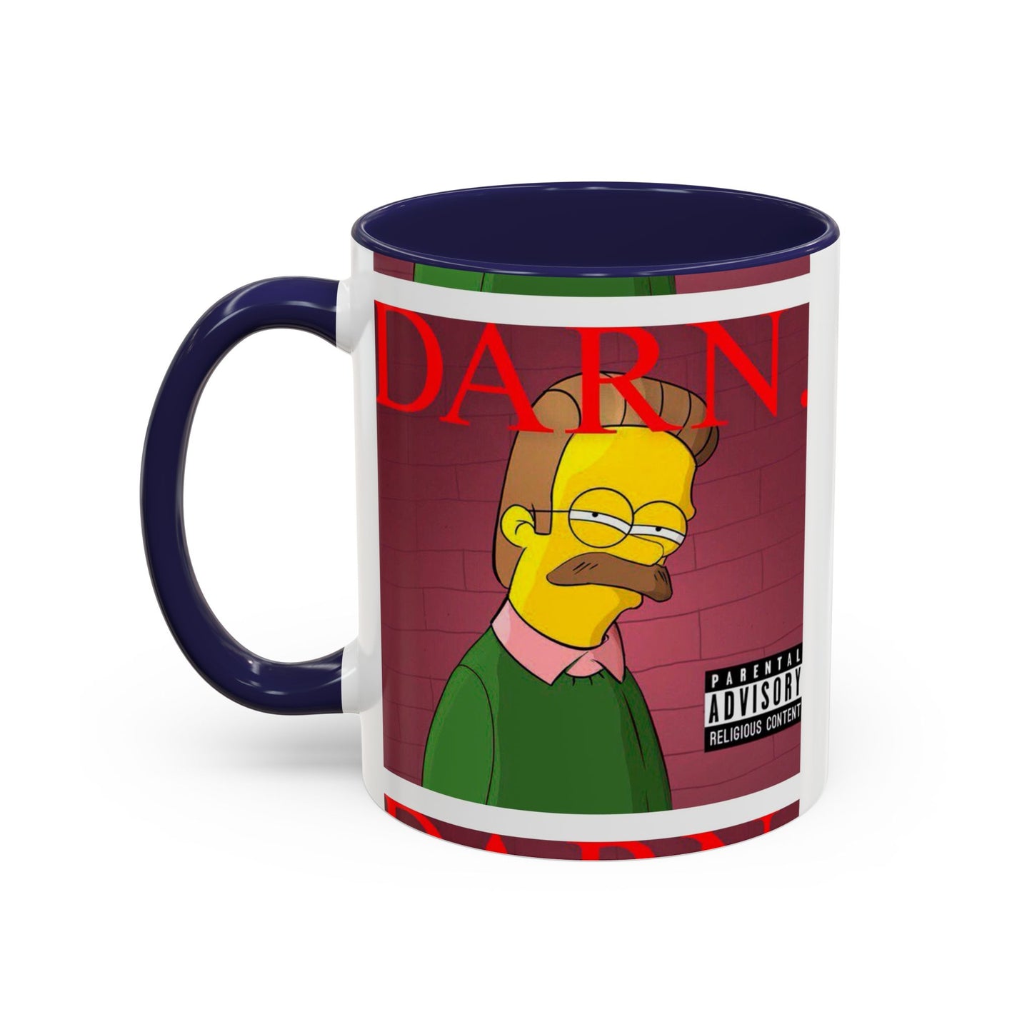 Kendrick Lamar x Simpsons "DARN" Ned Flanders Mashup Mug – Funny Hip Hop Accent Coffee Cup – 11oz & 15oz
