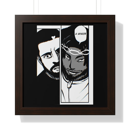 Kendrick Lamar Drake Anime Battle - Framed Comic Art Poster