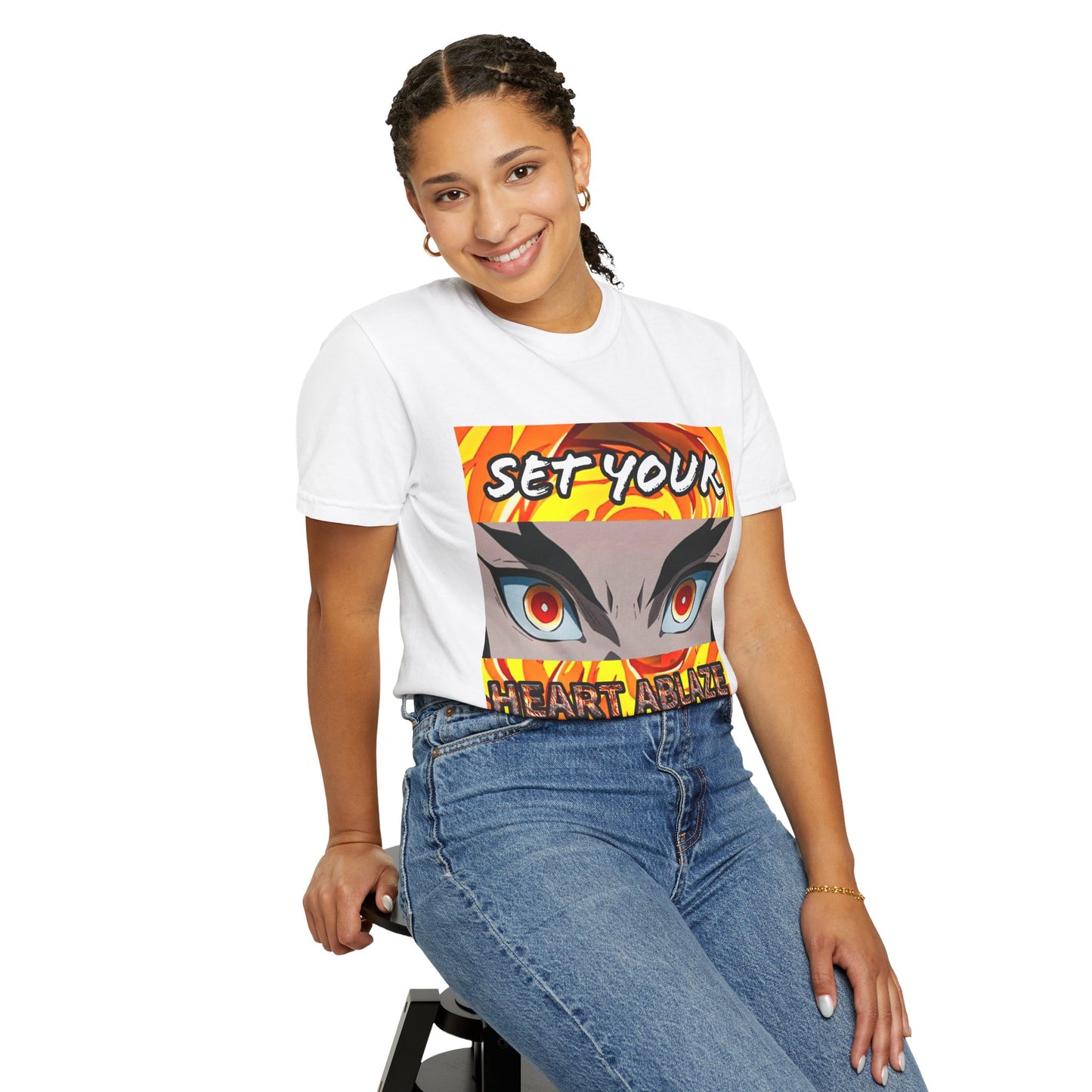 "Set Your Heart Ablaze" Rengoku Demon Slayer T-Shirt - WAS $24.99